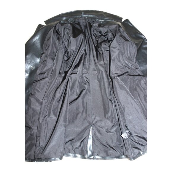 H&M Divided Matrix-Stle Faux Leather Belted Trench Coat in Black (Plus Size) - Picture 11 of 13